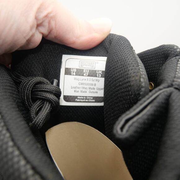 NEW Magnum Men's 14 Lynx 8" Side-Zip Waterproof Tactical Duty Boots Black - Picture 5 of 11